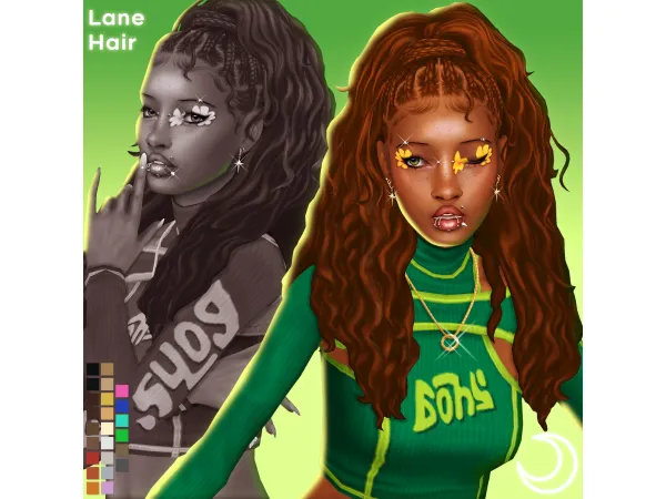 Maxis Match LANE HAIR by IMVIKAI - The Sims 4 Custom Content
