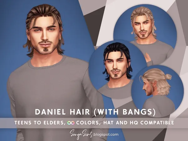 Alpha Daniel Hair (With Bangs) - The Sims 4 Custom Content
