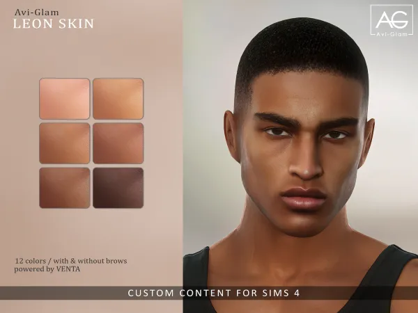 Alpha Avi Glam Leon Skin (Gift) - The Sims 4 Custom Content