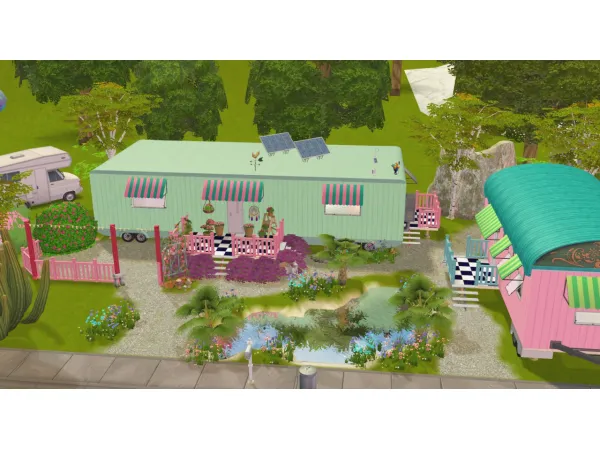 Sims 2 Maxis Match Residential Lots CC: Lovie Trailers 2x3 Minimal CC 🌴by joyceysims