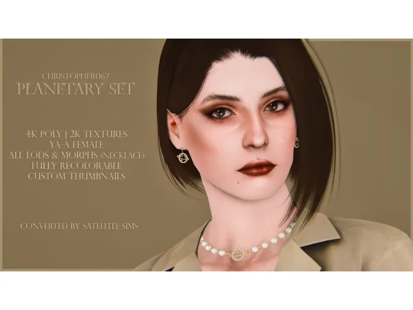 Sims 3 Alpha Female Necklaces CC: Christopher067 - Planetary Set by satellite