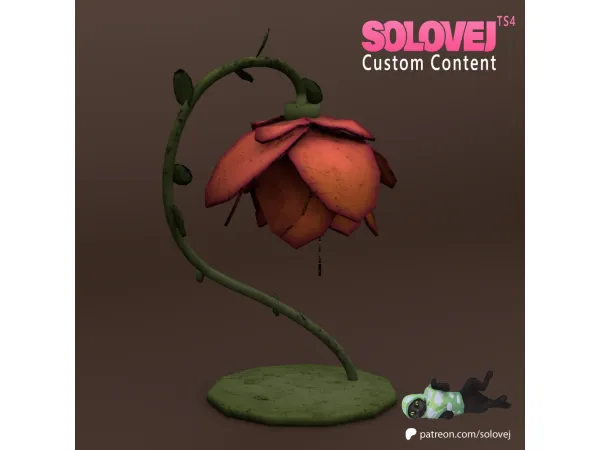 Maxis Match Antique flower lamp by solovej - The Sims 4 Custom Content