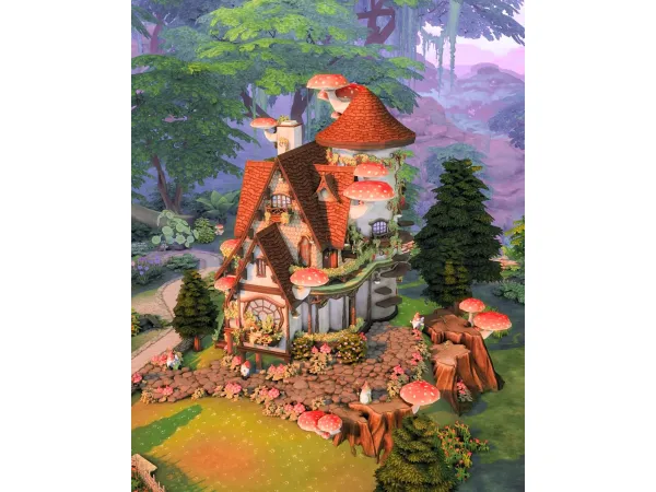 Maxis Match Mushroom Fairy Cottage by create4sims - The Sims 4 Custom Content