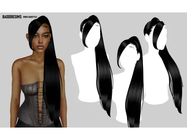 Alpha GWEN HAIRSTYLE by BadddieSims - The Sims 4 Custom Content