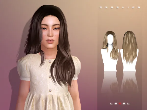 Alpha LEXEL Angelica (child hairstyle) - The Sims 4 Custom Content