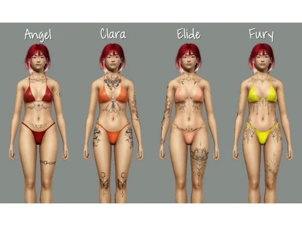4t3 RavenBlends Tattoos Conversion by wanderingsimsfinds - The Sims 3 Custom Content