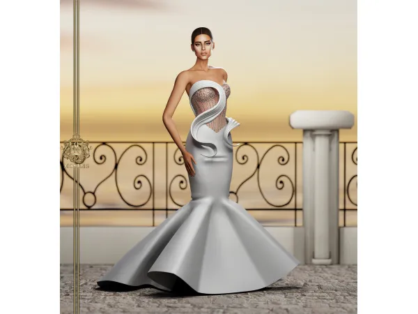 Alpha MARS BERGMAN SIGNATURE COUTURE NO2 GOWN by Mssims4 - The Sims 4 Custom Content