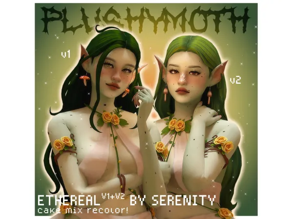 Maxis Match serenityu2019s ethereal v1 v2 hairs by plushymoth - The Sims 4 Custom Content