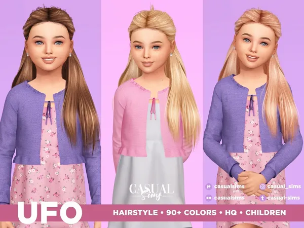 Alpha Ufo Hairstyle Right Children - The Sims 4 Custom Content