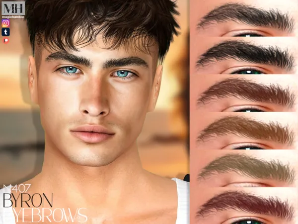 Alpha Byron Eyebrows N407 - The Sims 4 Custom Content
