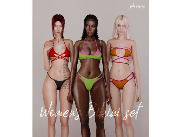 Alpha Womenu2019s Bikini set by plazasims - The Sims 4 Custom Content