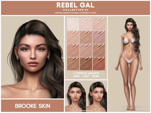 Alpha Rebel Gal Brooke Skin (Gift) - The Sims 4 Custom Content