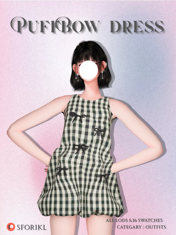 Maxis Match Sforikl Puffbow Dress by simsfinds - The Sims 4 Custom Content