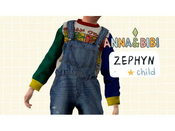 Alpha Zephyn 90s vintage [AnnaBibi] - The Sims 4 Custom Content