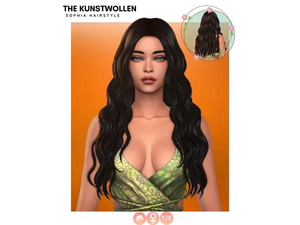 Maxis Match Sophia hairstyle by thekunstwollen - The Sims 4 Custom Content