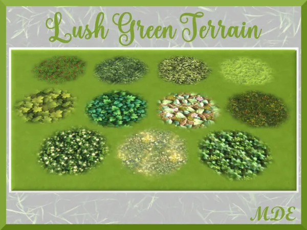 Mix Lush Green Terrain Set by MDEMDE - The Sims 4 Custom Content
