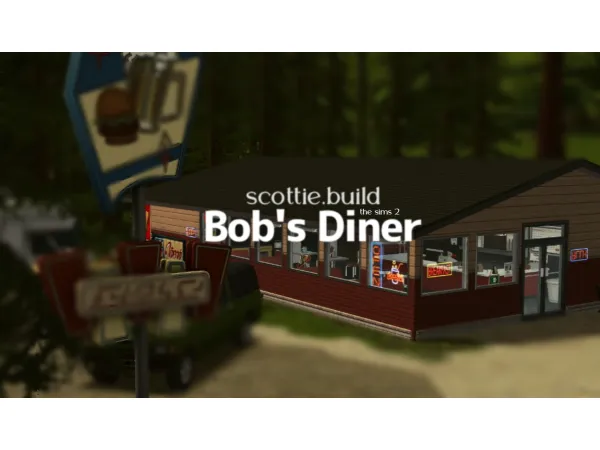 Sims 2 Maxis Match Lots CC: Bob Diner TS2 by Scottie
