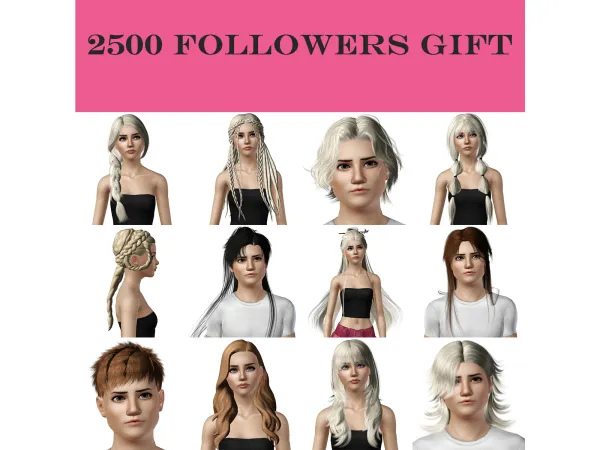2500 Followers Hair Dump by melsts3cc - The Sims 3 Custom Content