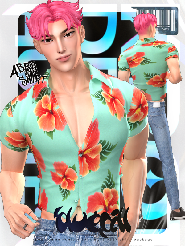 Alpha SAJA BOYS ABBY shirt by simsfinds - The Sims 4 Custom Content