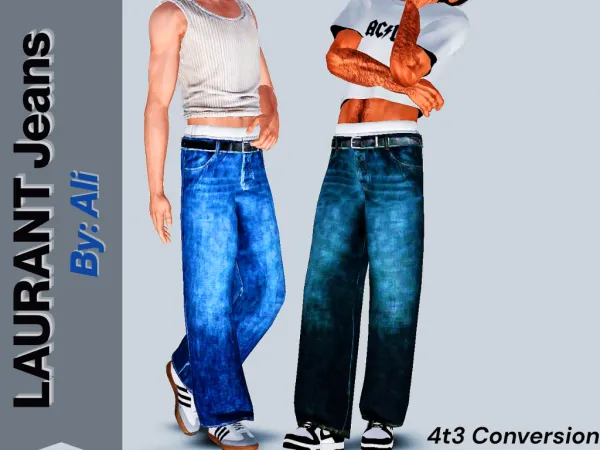 Sims 3 Alpha Male Pants CC: 4t3 Ali Laurant Jeans by geminipixels