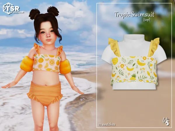 Alpha Tropic Swimsuit (top) for toddler - The Sims 4 Custom Content