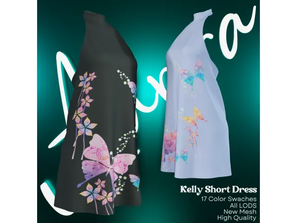 Alpha Kelly Short Dress by ClarityTS4 - The Sims 4 Custom Content