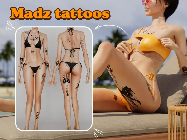 Mix Madz tattoo set - The Sims 4 Custom Content