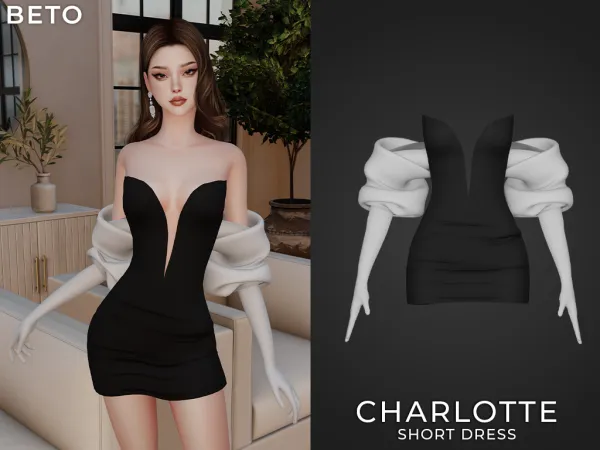 Alpha Charlotte (Short Dress) - The Sims 4 Custom Content