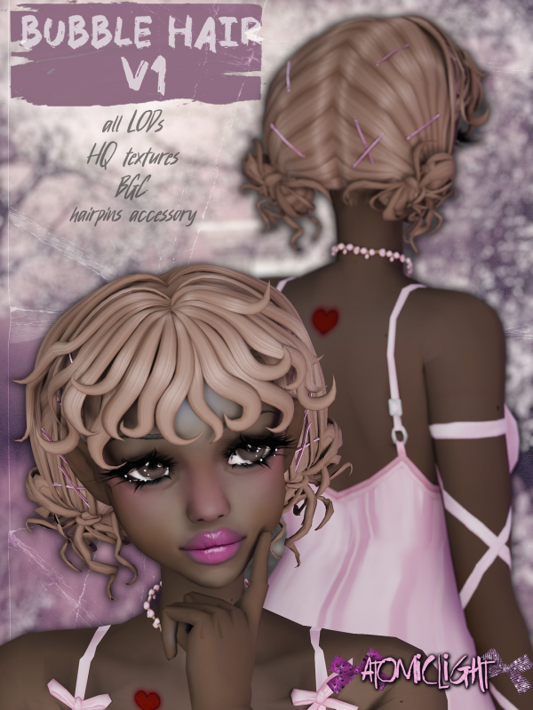 Maxis Match Bubble Hair 2 versions by atomiclight - The Sims 4 Custom Content