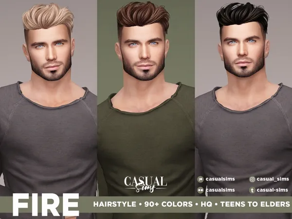 Alpha Fire Hairstyle [Simsfinds] - The Sims 4 Custom Content