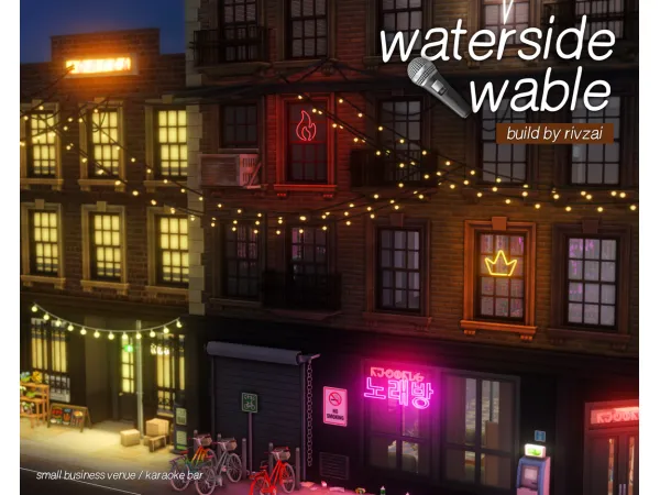 Maxis Match waterside wable a build by rivzai - The Sims 4 Custom Content