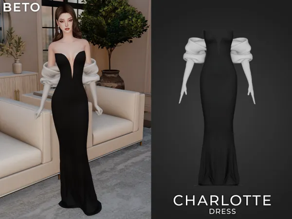 Alpha Charlotte (Dress) - The Sims 4 Custom Content