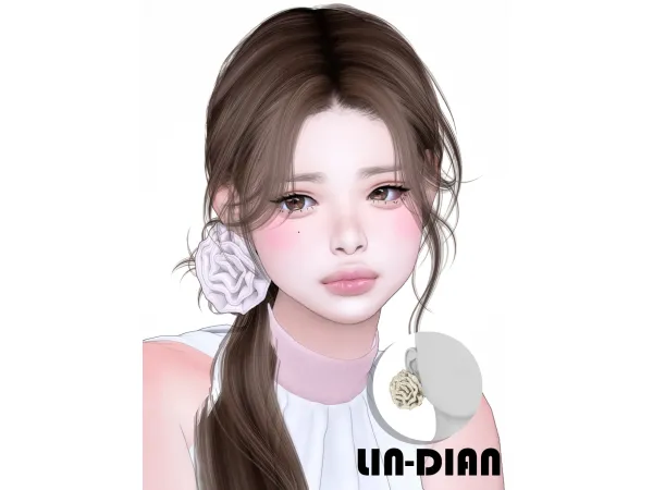 Maxis Match LIN DIAN Side flower headpiece - The Sims 4 Custom Content