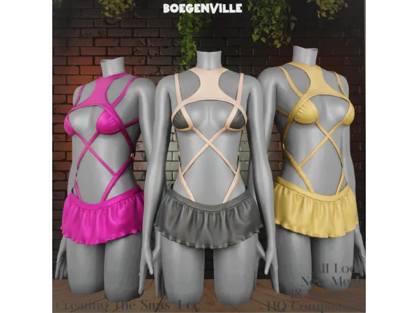 Alpha Boe_Natasya Lingerie Wearing a Short Skirt - The Sims 4 Custom Content