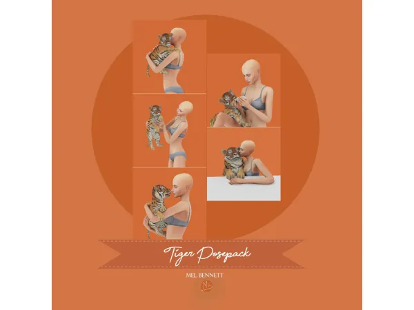Mix Tiger Posepack - The Sims 4 custom content