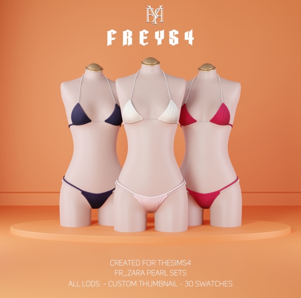 Alpha FR_Zara Pearl Sets by freys4 - The Sims 4 Custom Content