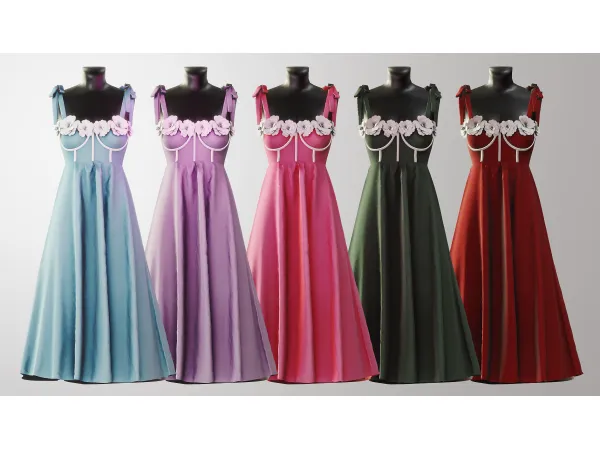 Alpha FLOWER DRESS by korkassims - The Sims 4 Custom Content