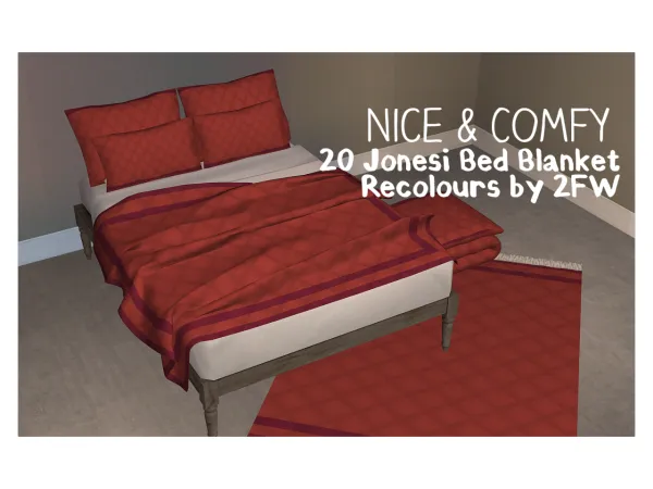 2fingerswhiskey Nice Comfy 20 Jonesi Bed Blanket Recolours - The Sims 2 Custom Content