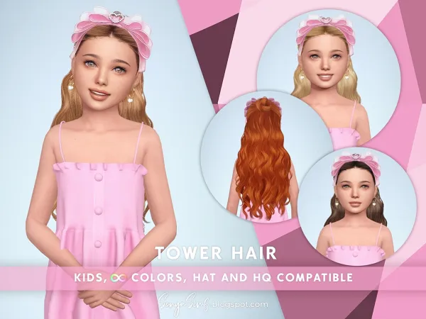 Alpha Tower Hair Kids - The Sims 4 Custom Content