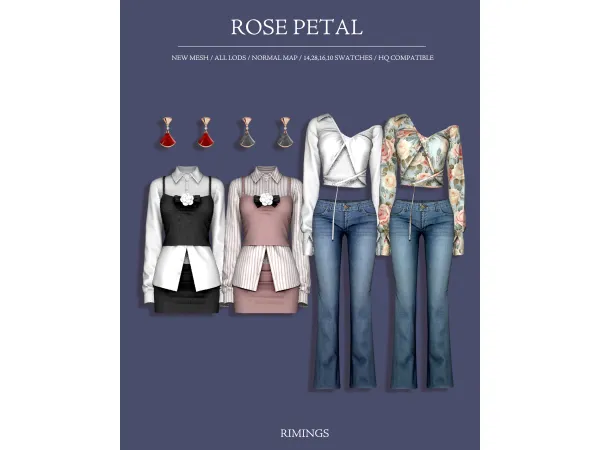 Alpha [RIMINGS] Rose Petal - The Sims 4 Custom Content