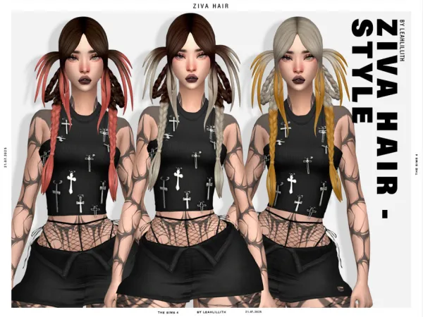 Maxis Match Ziva Hairstyle by Leah_Lillith - The Sims 4 custom content