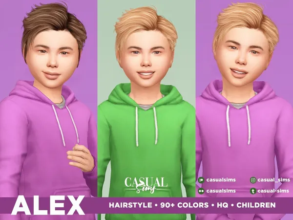 Alpha Alex Hairstyle Children - The Sims 4 Custom Content