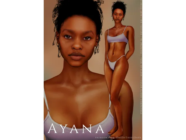Alpha Ayana SKIN ( lipstick tray files) - The Sims 4 Custom Content