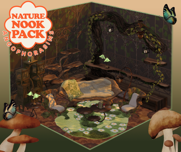 Alpha NATURE NOOK BUILDBUY PACK by simsfinds - The Sims 4 Custom Content