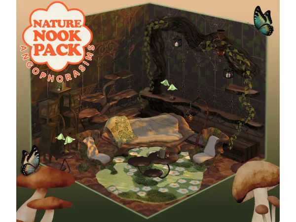 Alpha NATURE NOOK BUILDBUY PACK by angophorasims - The Sims 4 Custom Content