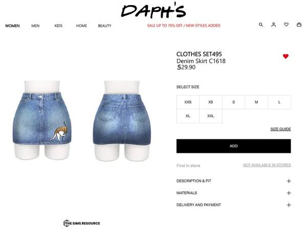 Alpha Daph's Clothes SET495 Denim Skirt C1618 - The Sims 4 Custom Content