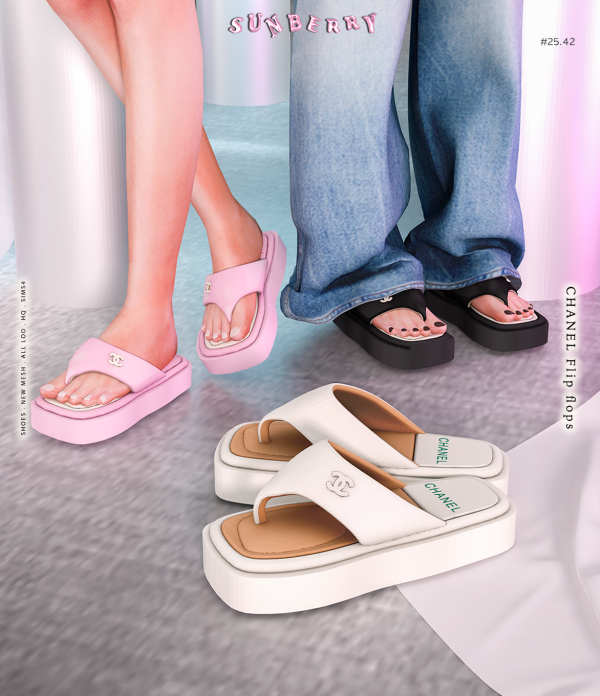Alpha [SUNBERRY] #25.42_Flip flops by simsfinds - The Sims 4 custom content