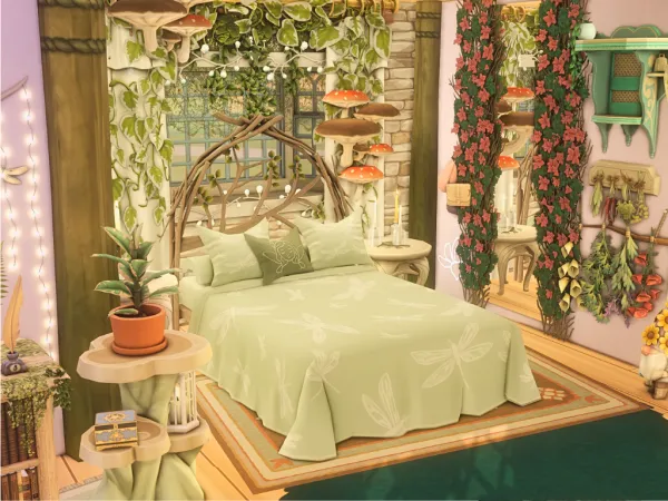 Maxis Match Dragonfly Haven Bedroom - The Sims 4 Custom Content