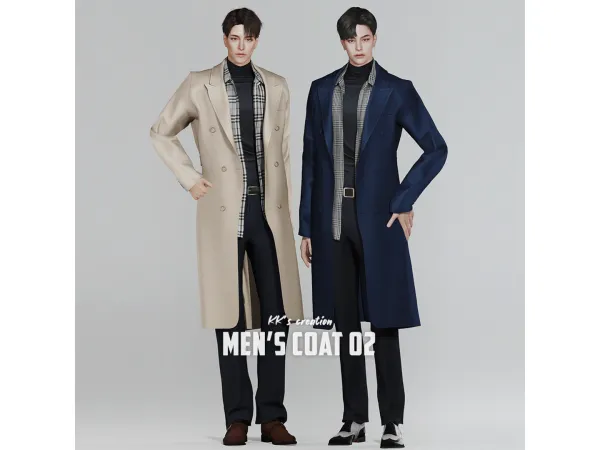 Alpha [KK] Men's coat 02 - The Sims 4 Custom Content