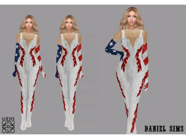 TS4 Beyonce in Loewe bespoke cowboy bodysuit  by[Daniel Sims]